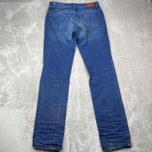 Diesel Faithlegg Straight Jeans Womens 27 Blue Solid Distressed Regular Waist